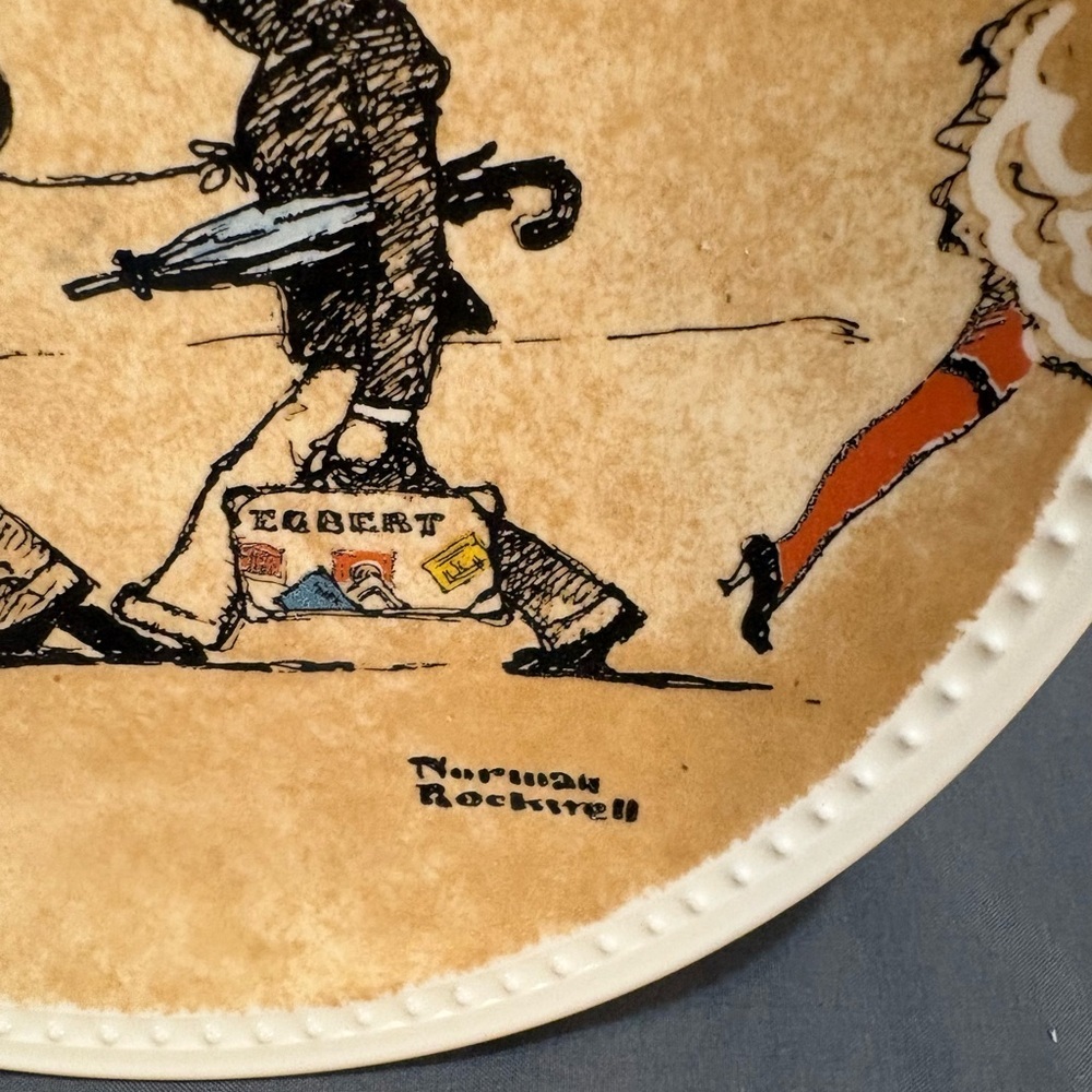 Vintage Norman Rockwell Plate "Promenade A Paris" by Newell Pottery Co. - Picture 3 of 6